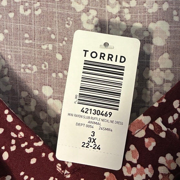 Torrid Size 3 Mini Rayon Slub Ruffle Neckline Dress - Picture 4 of 9